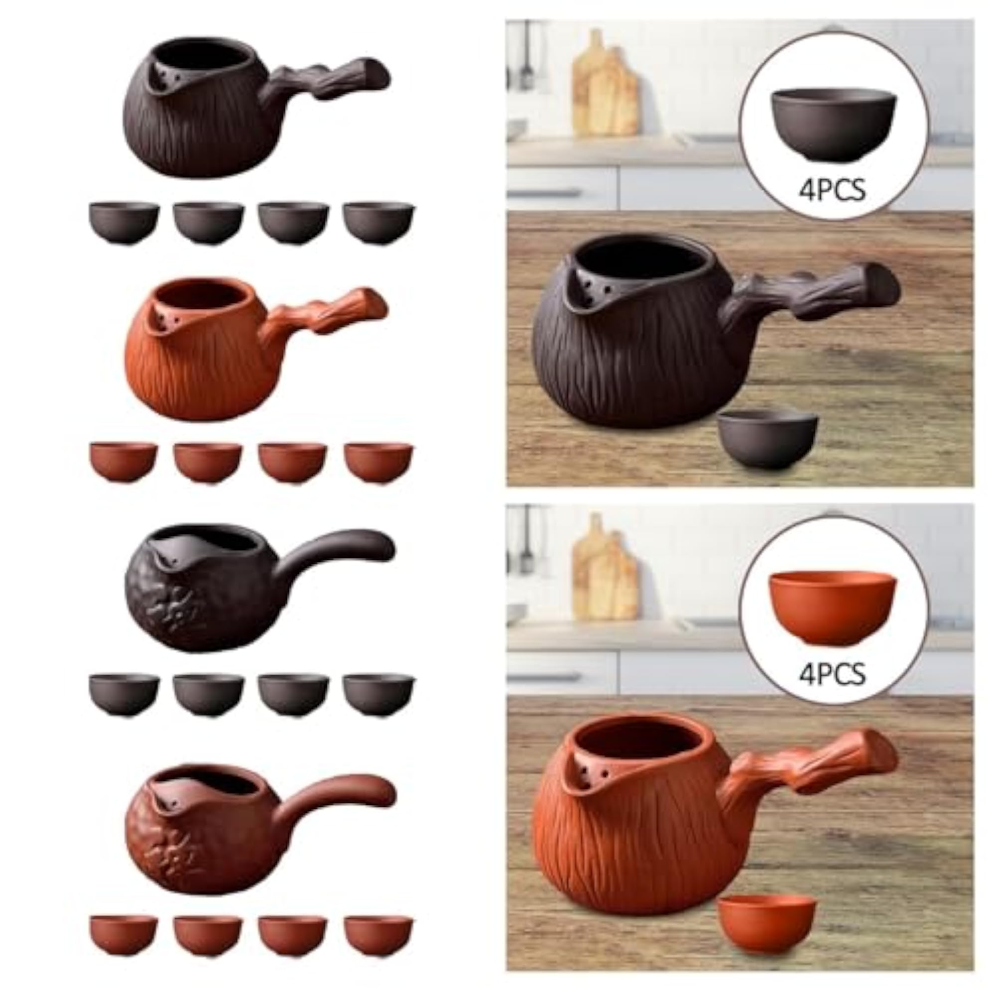 Pottery Teapot with Cups Set, Durable Kitchenware